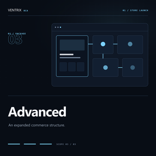 Abstract glass storefront architecture for Shopify Store Launch