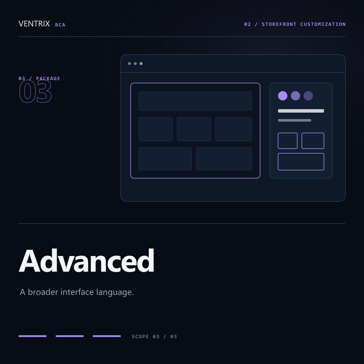 Modular dark storefront interface for Shopify customization